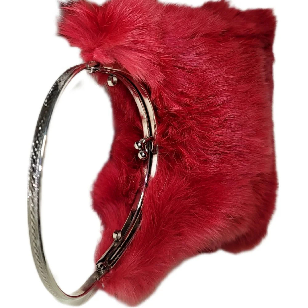 Vintage Fur Sterling Silver Clutch Handbag - Picture 10 of 11